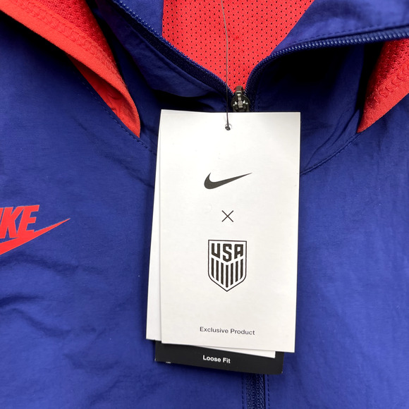 Nike USA Soccer Full Zip Windbreaker Jacket M Olympic Exclusive Giant Swoosh - Picture 7 of 14